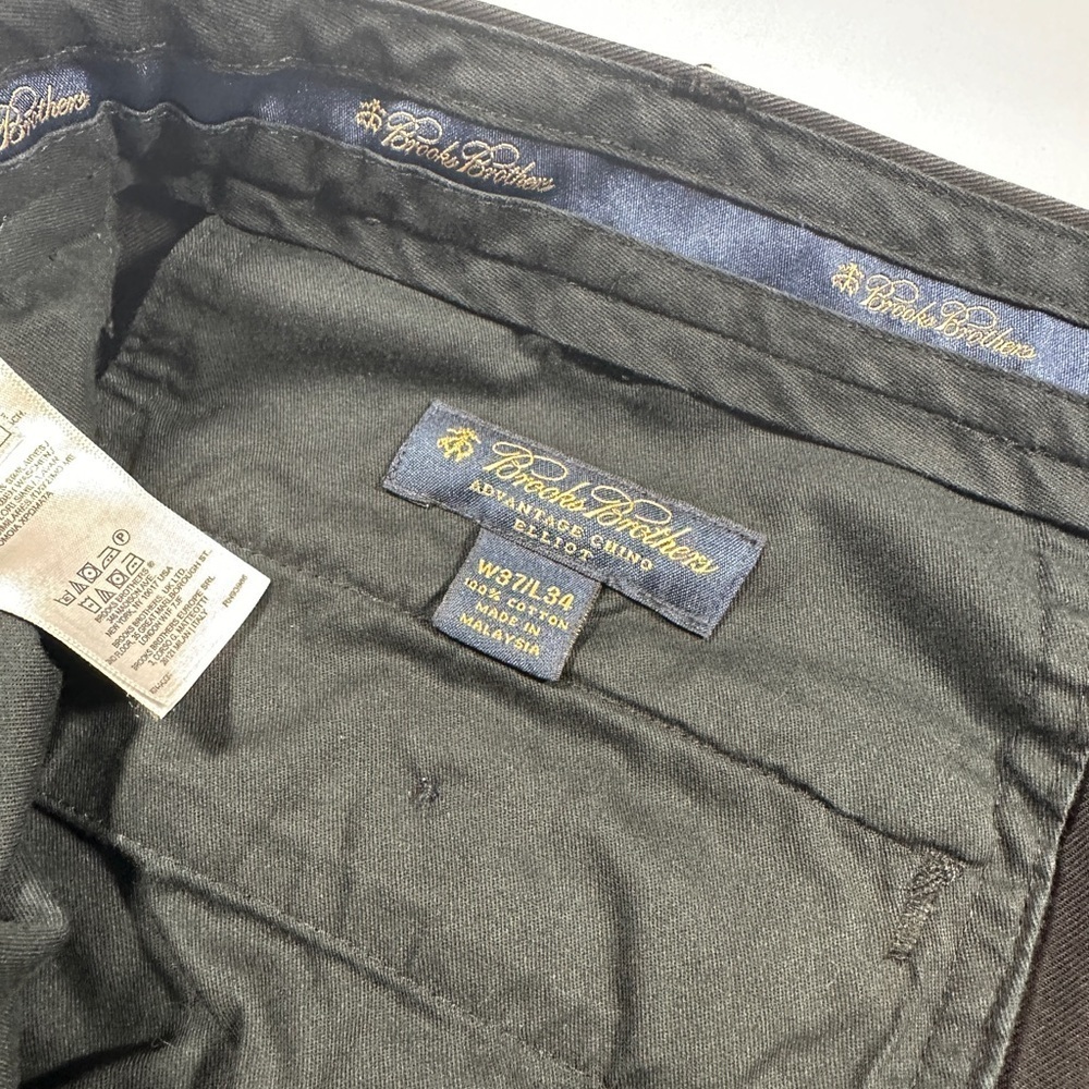 Men’s Brooks Brothers Advantage Chino Elliot (Size W37 L34) Black Color - Picture 5 of 7